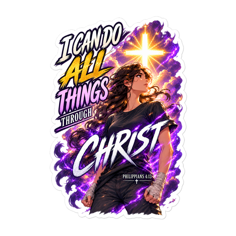 I Can Do All Things Through Christ Anime Sticker | sticker