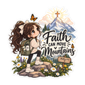 Faith Can Move Mountains Chibi Sticker | sticker
