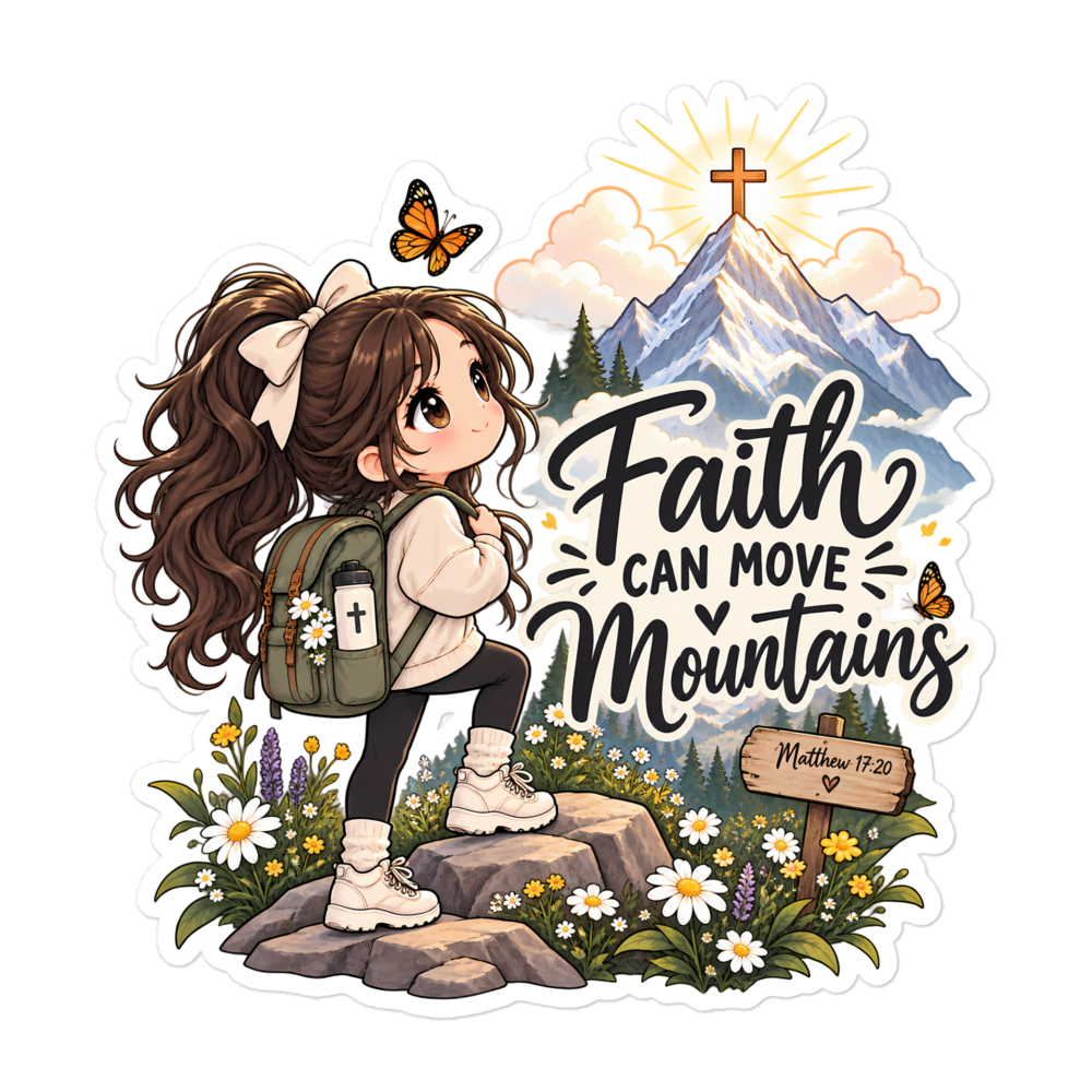 Faith Can Move Mountains Chibi Sticker | sticker