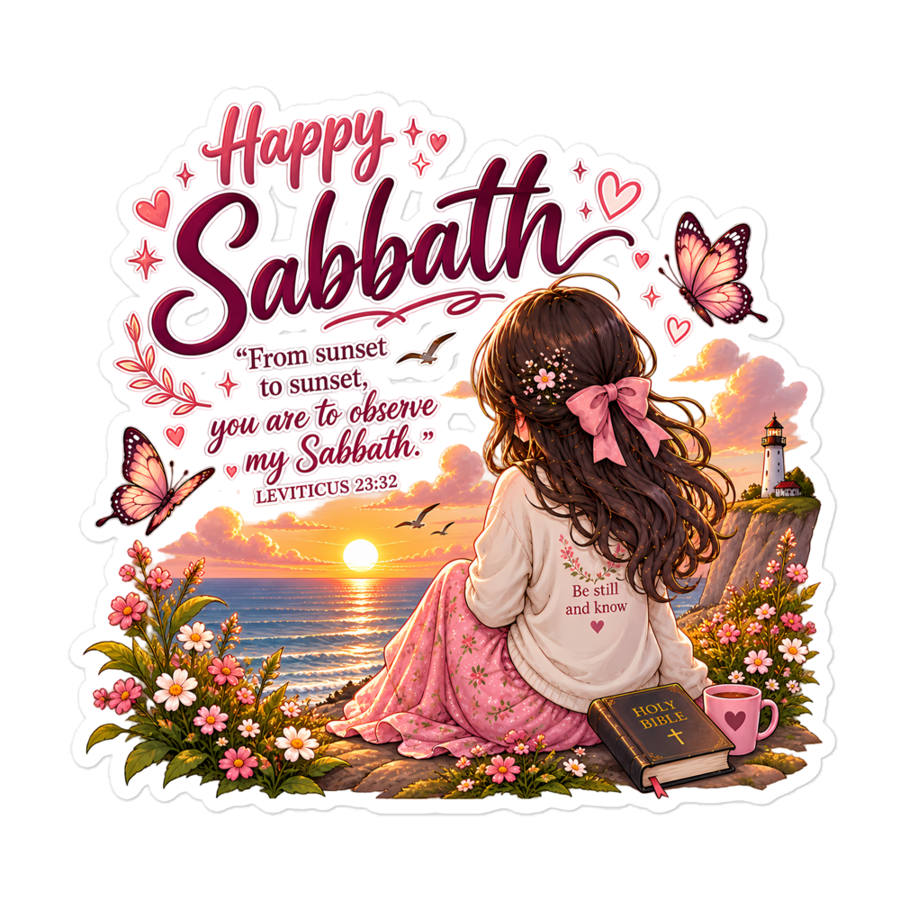 Happy Sabbath Sunset Chibi Sticker | sticker