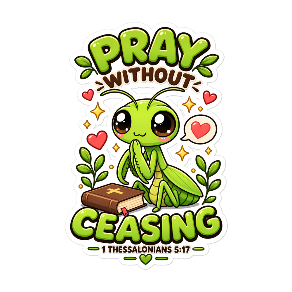 Pray Without Ceasing Praying Mantis Sticker | sticker