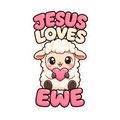 Jesus Loves Ewe Sticker | sticker