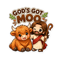 God's Got Moo Highland Cow Sticker | sticker