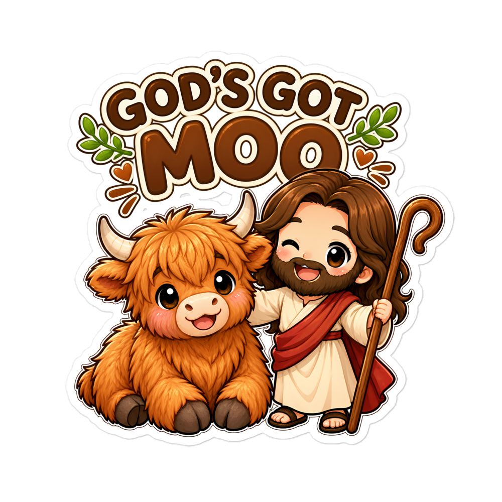 God's Got Moo Highland Cow Sticker | sticker