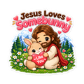 Jesus Loves Somebunny Like You Sticker | sticker