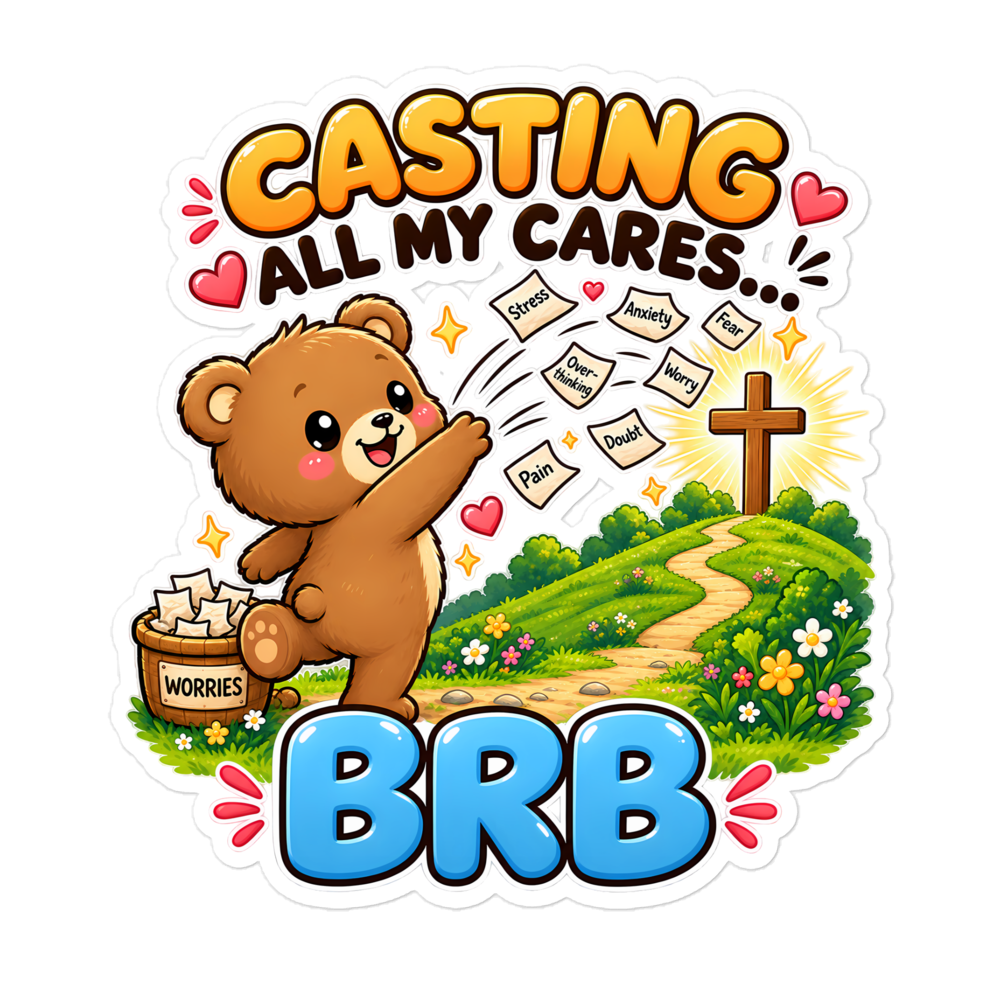 Casting All My Cares BRB Sticker | sticker