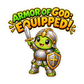 Armor Of God Equipped Turtle Sticker | sticker