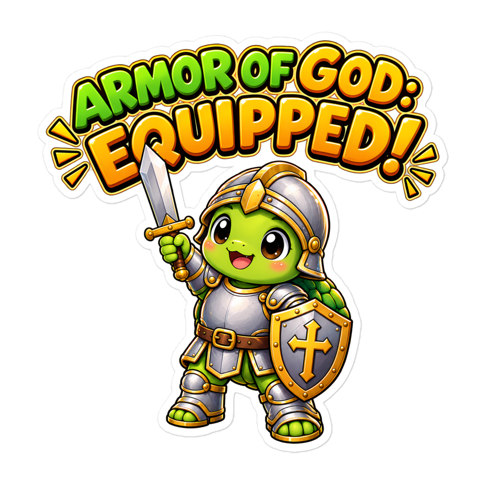 Armor Of God Equipped Turtle Sticker | sticker