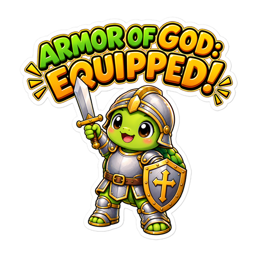 Armor Of God Equipped Turtle Sticker | sticker