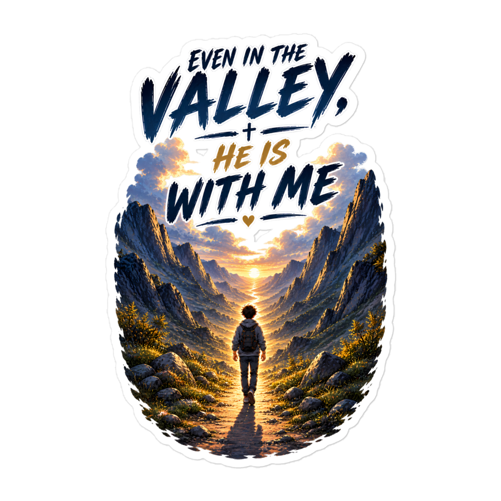 Even In The Valley He Is With Me Sticker | sticker