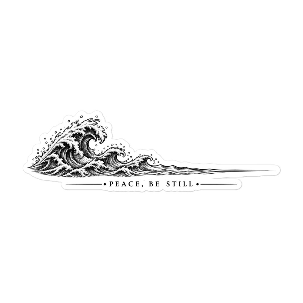 Peace Be Still Wave Line Art Sticker | sticker