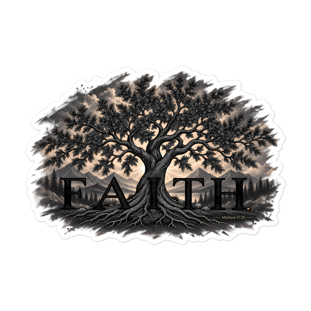 Faith Tree Engraved Sticker | sticker