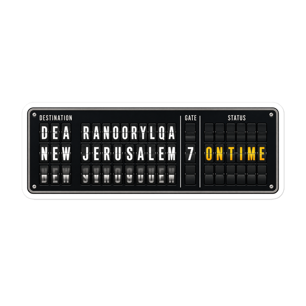 New Jerusalem Departure Board Sticker | sticker