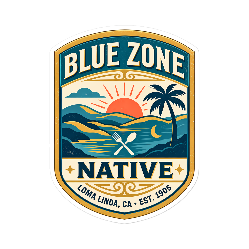 Blue Zone Native Loma Linda Sticker | sticker