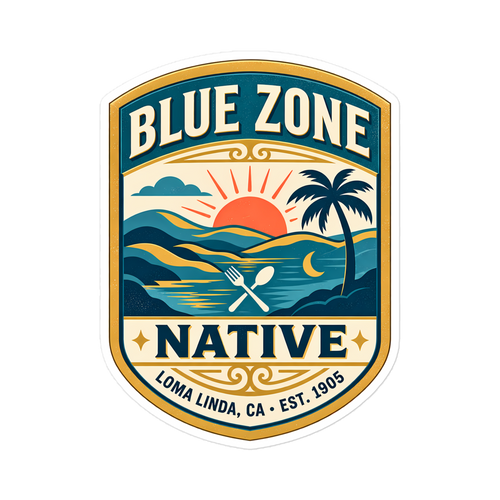 Blue Zone Native Loma Linda Sticker | sticker