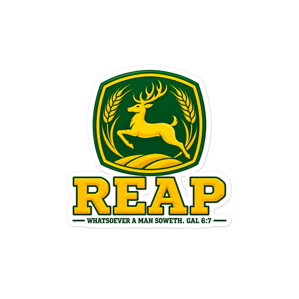 Reap Leaping Deer Badge Sticker | sticker