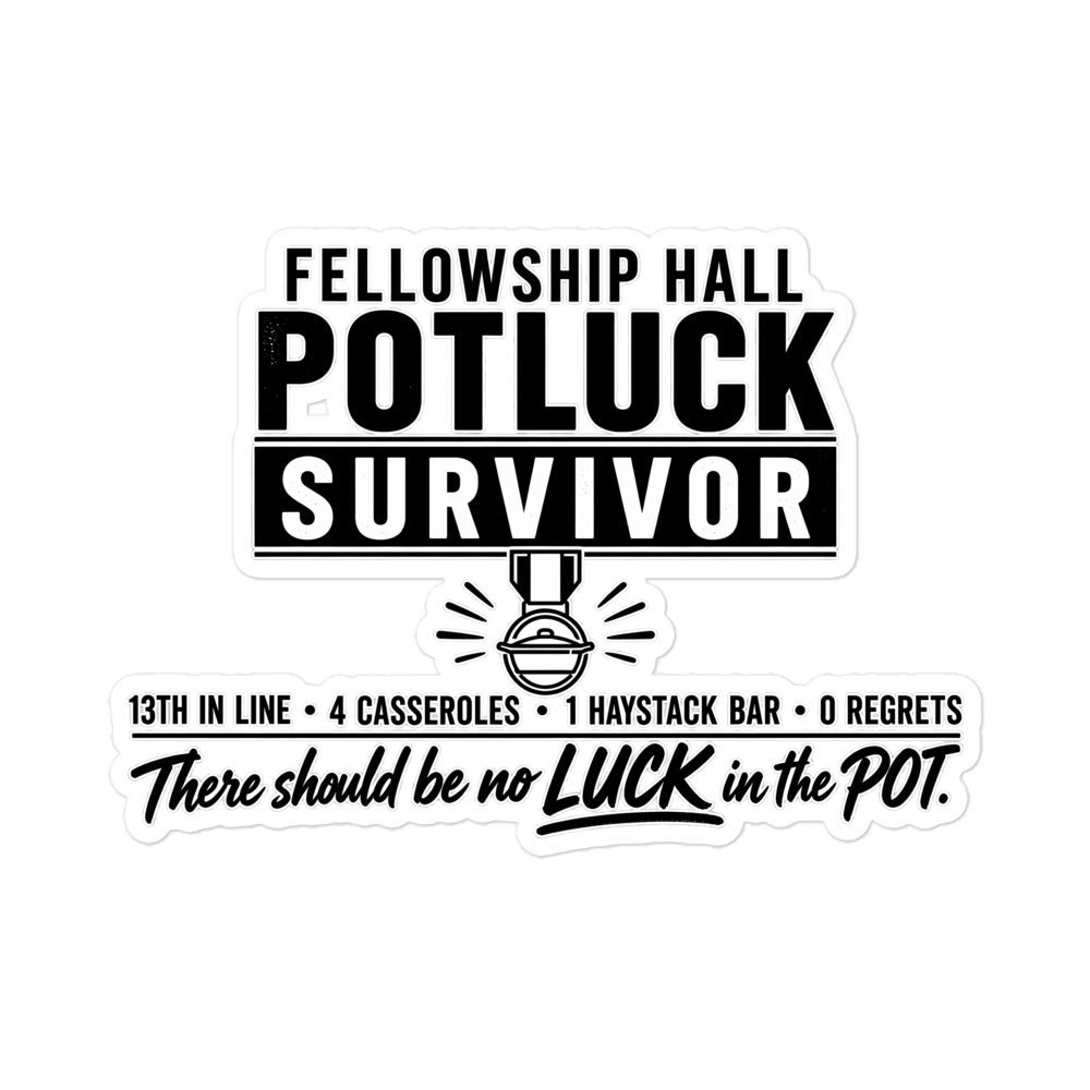 Fellowship Hall Potluck Survivor Sticker | sticker