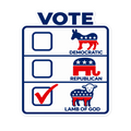 Vote Lamb Of God Ballot Sticker | sticker