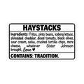 Haystacks Ingredients Label Sticker | sticker