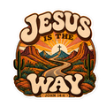 Jesus Is The Way Retro Groovy Sticker | sticker