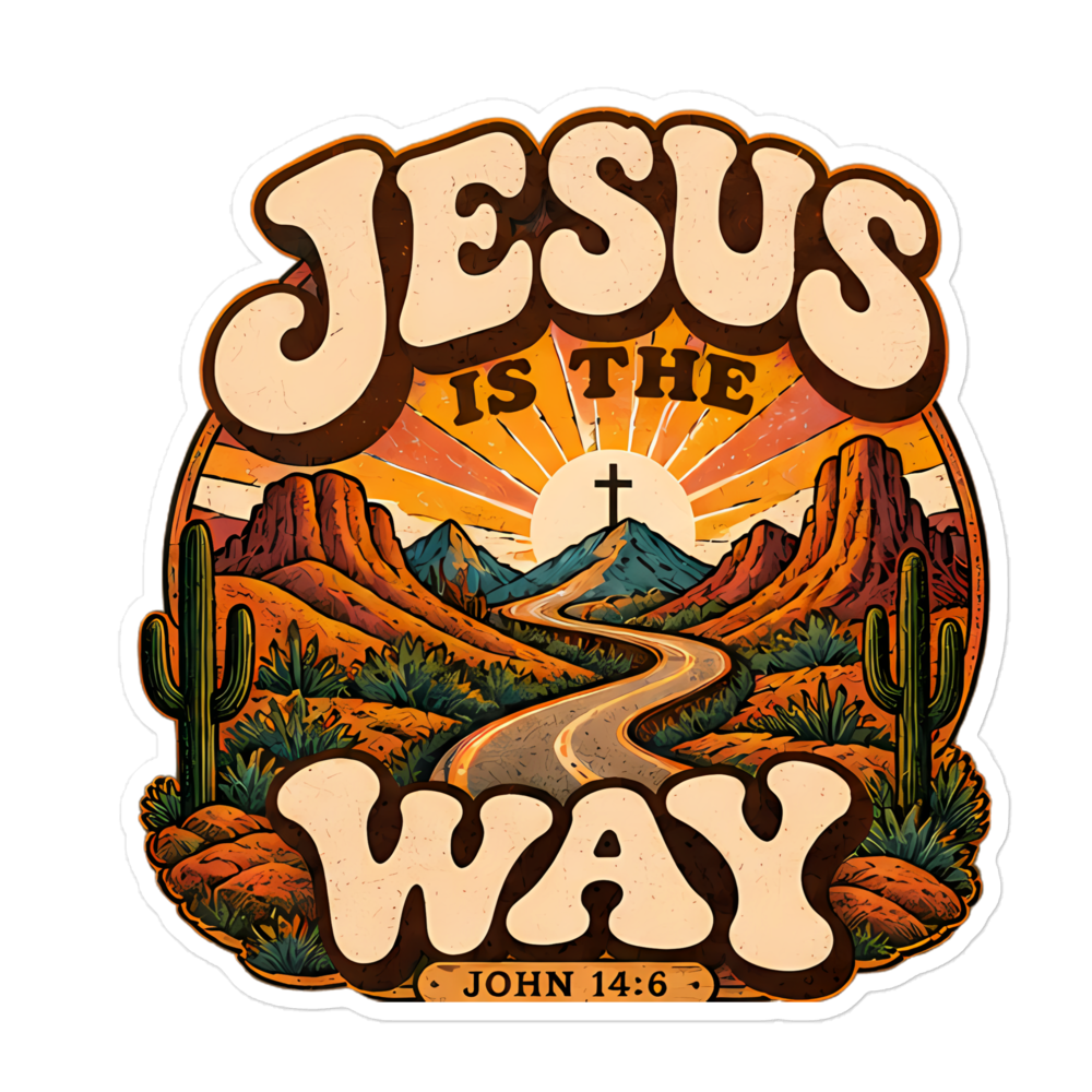 Jesus Is The Way Retro Groovy Sticker | sticker