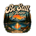Be Still And Know Retro Lake Sticker | sticker