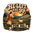 He Left The 99 For Me Retro Groovy Sticker | sticker