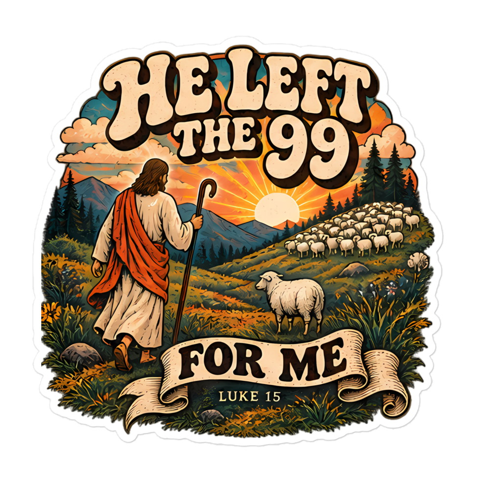 He Left The 99 For Me Retro Groovy Sticker | sticker
