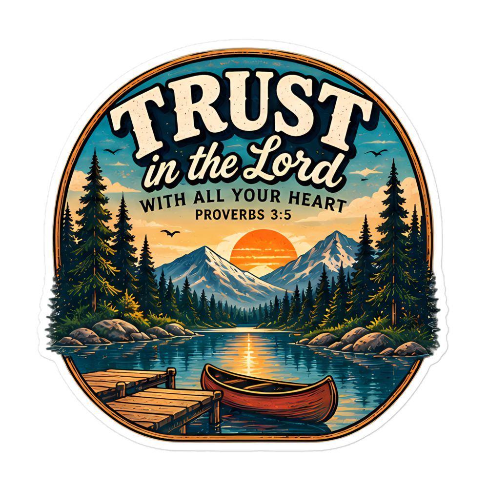 Trust In The Lord Lakeside Badge Sticker | sticker