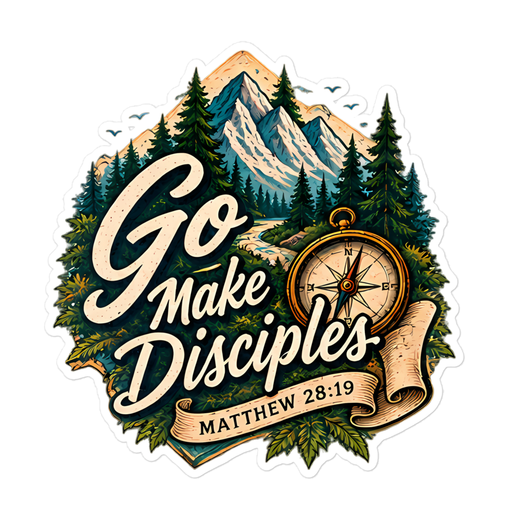 Go Make Disciples Compass Badge Sticker | sticker
