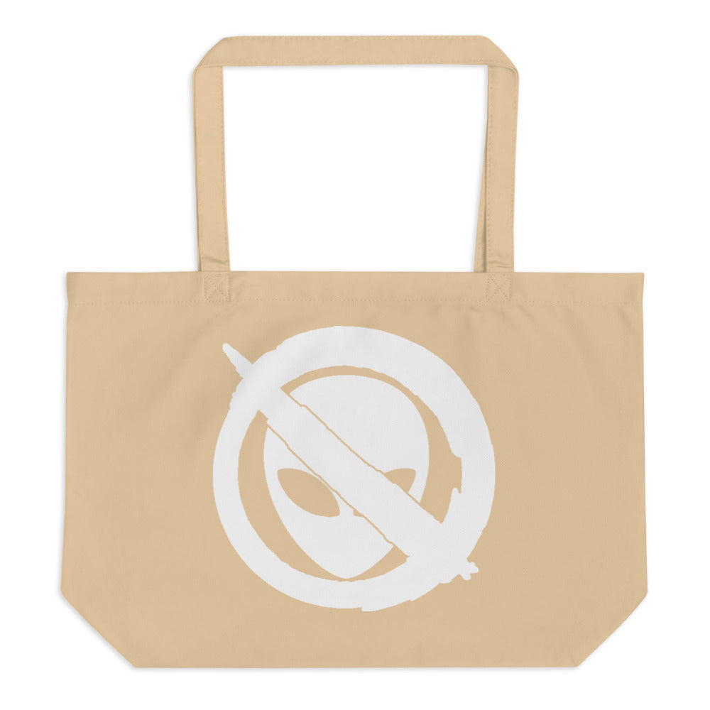 Logo White Large Organic Tote Bag