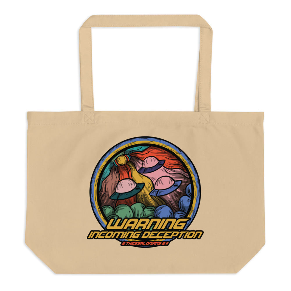 Incoming Deception Large Organic Tote Bag