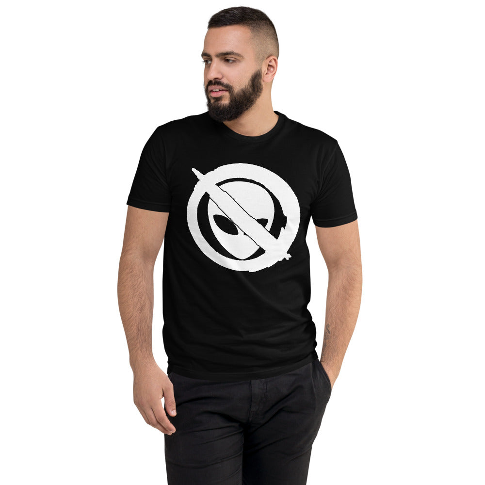 Logo White Men’s Fitted Poly/Cotton T-Shirt