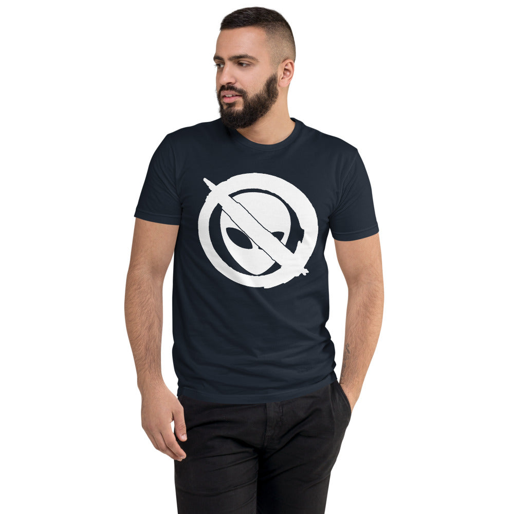 Logo White Men’s Fitted Poly/Cotton T-Shirt