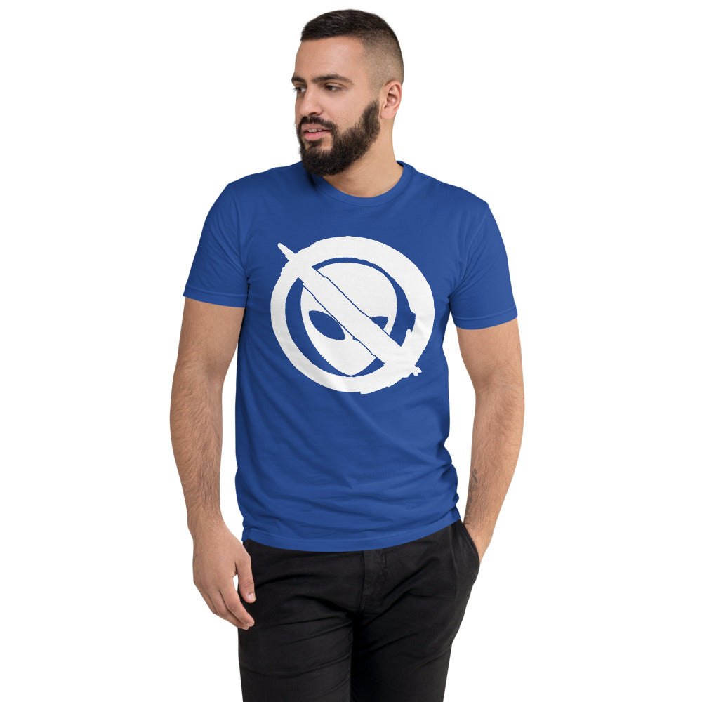 Logo White Men’s Fitted Poly/Cotton T-Shirt