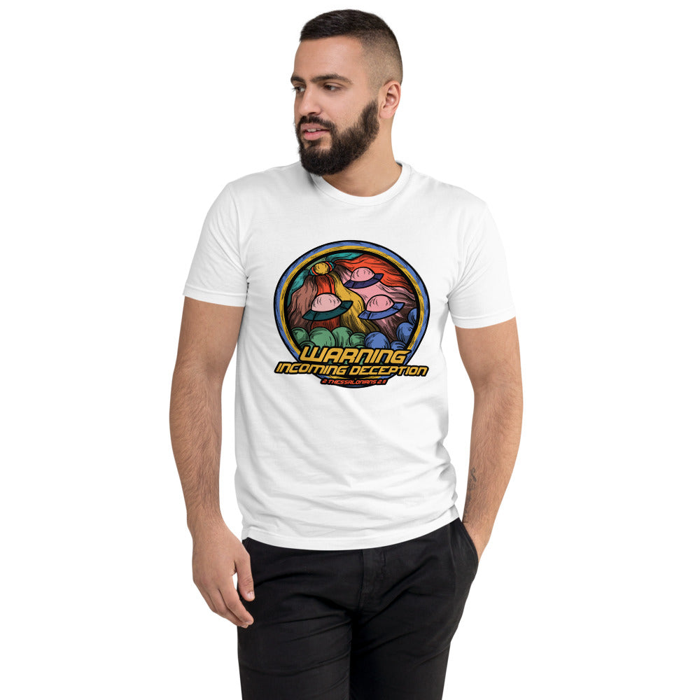 Incoming Deception Men’s Fitted Poly/Cotton T-Shirt