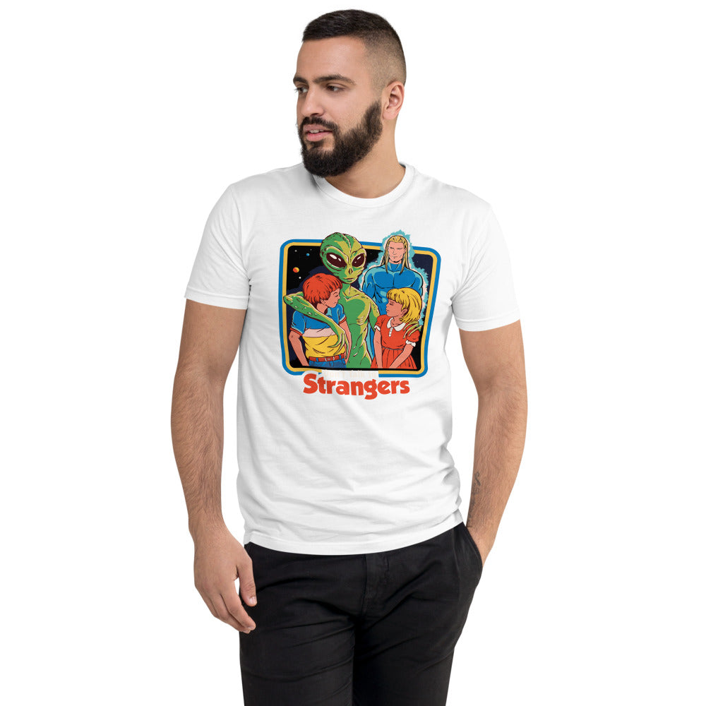 Dont Talk To Strangers Men’s Fitted Poly/Cotton T-Shirt