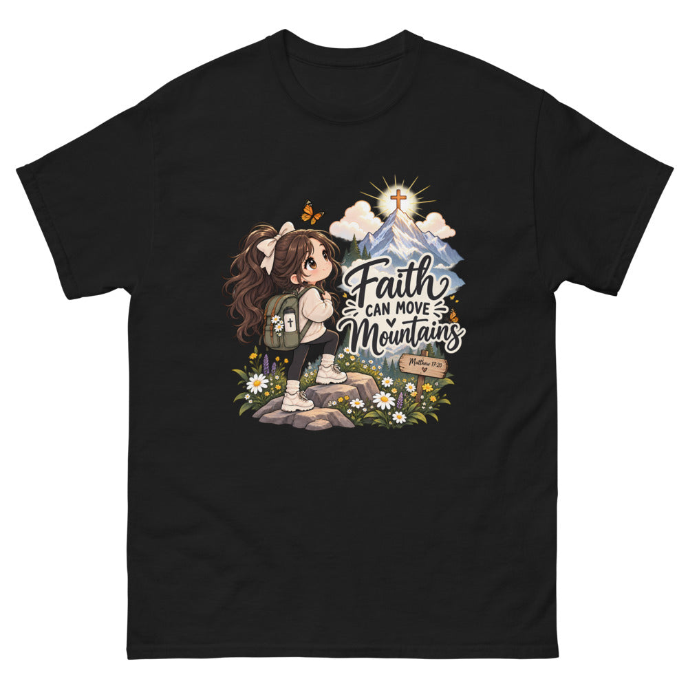 Faith Can Move Mountains Chibi T-Shirt | colour: Black