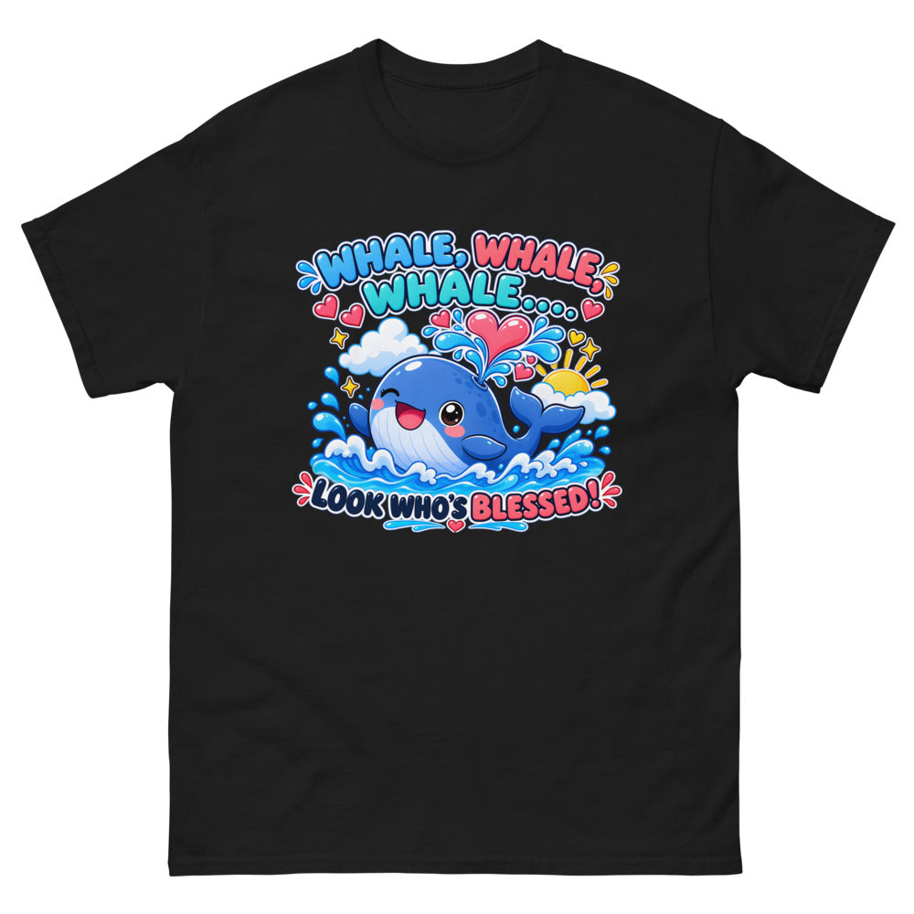 Whale Whale Whale Look Who's Blessed T-Shirt | colour: Black