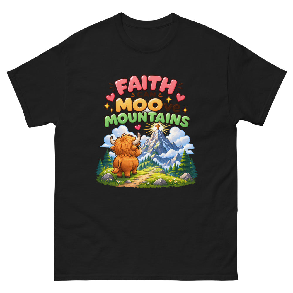 Faith Can Moo-ve Mountains T-Shirt | colour: Black