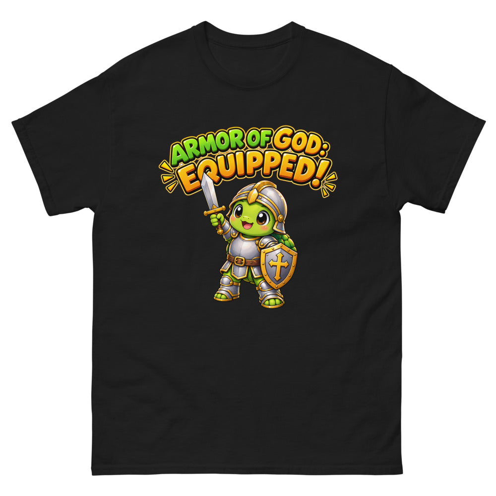 Armor Of God Equipped Turtle T-Shirt | colour: Black