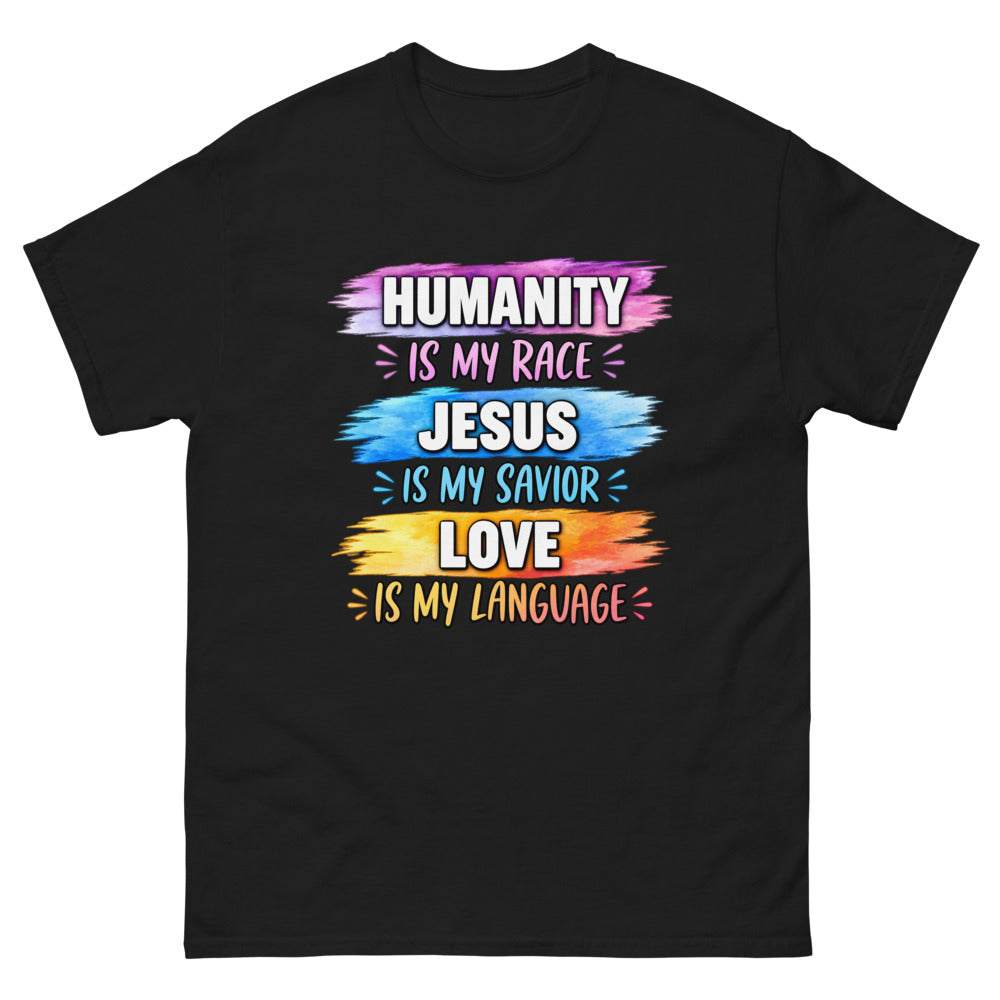 Humanity Is My Race T-Shirt | colour: Black