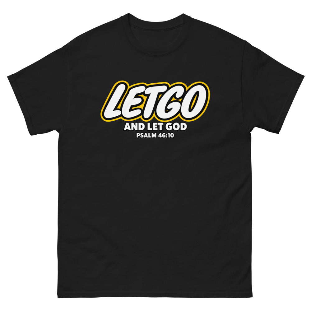 Letgo And Let God Brick Logo T-Shirt | colour: Black
