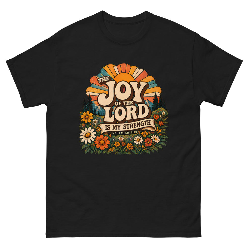 The Joy Of The Lord Is My Strength Retro T-Shirt | colour: Black