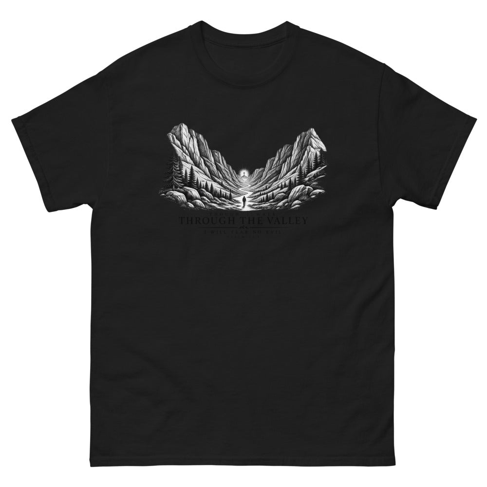 Though I Walk Through The Valley T-Shirt | colour: Black
