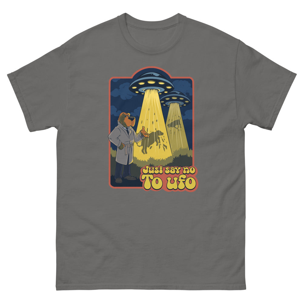 Alien Crime Men’s Fitted Poly/Cotton T-Shirt | colour: Charcoal