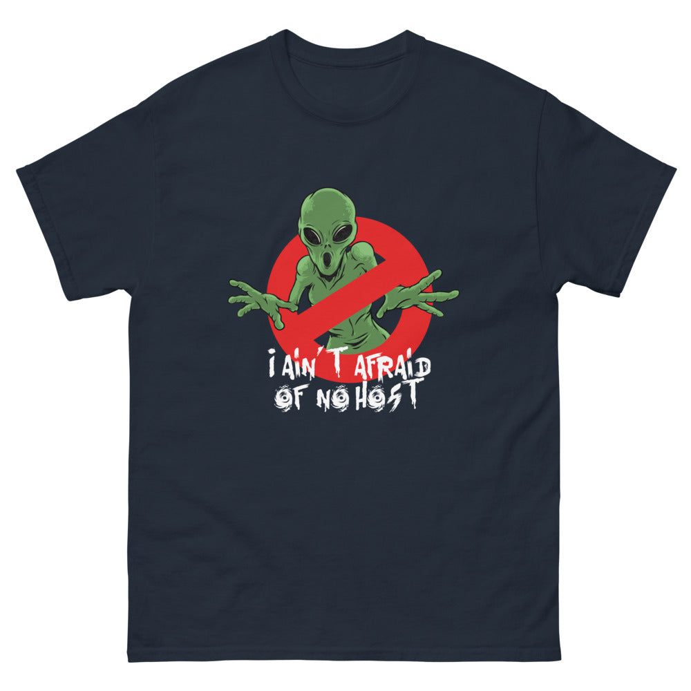 Ain'T Afraid Alien 2 Afraid Alien Men’s Fitted Poly/Cotton T-Shirt | colour: Navy
