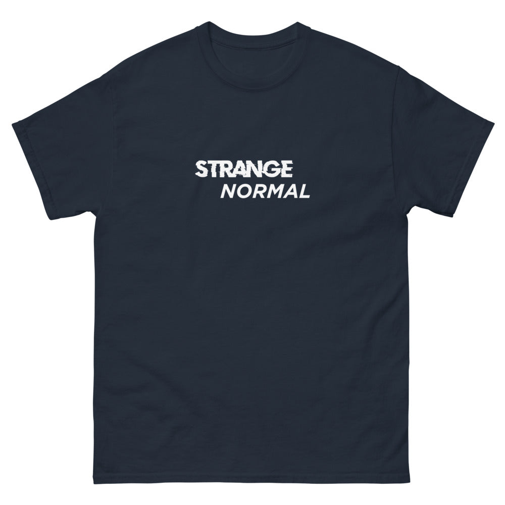Logo White Men’s Fitted Poly/Cotton T-Shirt | colour: Navy