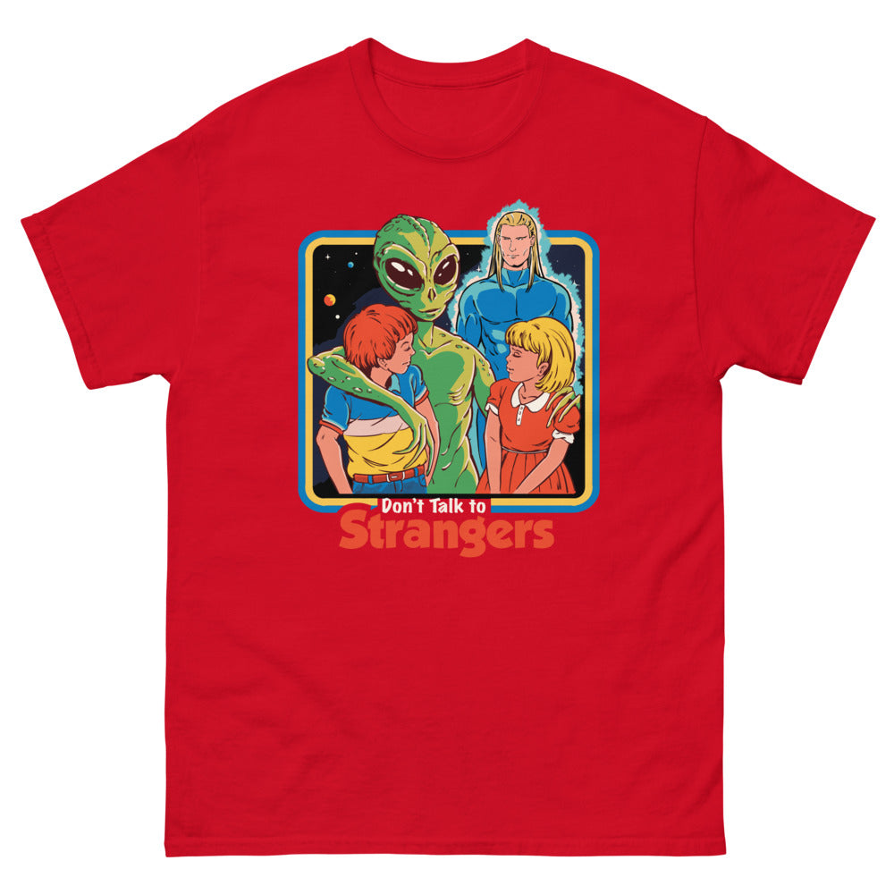 Dont Talk To Strangers Men’s Fitted Poly/Cotton T-Shirt | colour: Red
