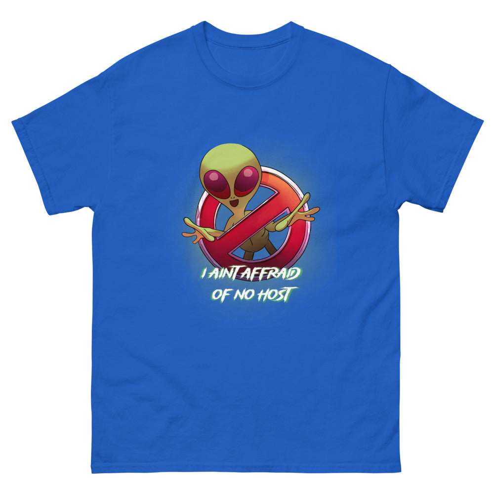 Aint Afraid Alien Men’s Fitted Poly/Cotton T-Shirt | colour: Royal